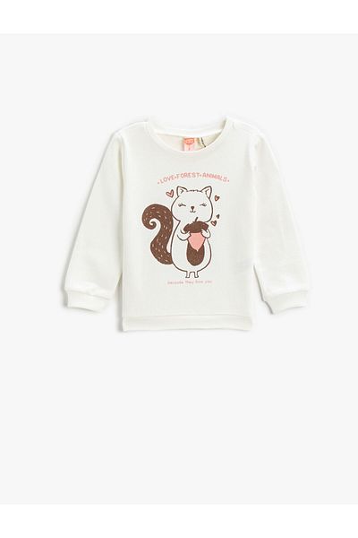 Koton Sweatshirt Printed Long Sleeve Crew Neck Cotton