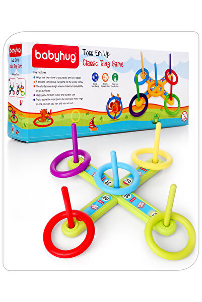 Babyhug Classic Ring Toss Game 鈥?Skill Enhancing Family Game, Ages 3+, 15x8x40cm