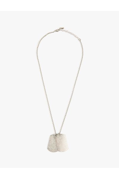 Koton Metal Plate Charm Chain Necklace
