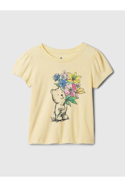 GAP Kız Bebek Sarı Mix and Match Grafikli T-Shirt