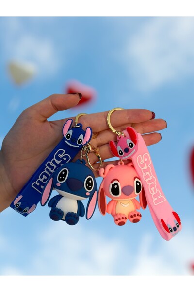 idetta Büyük Boy 3d Disney Lilo Ve Stitch Çift Anahtarlığı, Çanta Aksesuarı