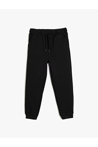 Koton Raised Basic Jogger Sweatpants with Tie Waist Pocket Detail