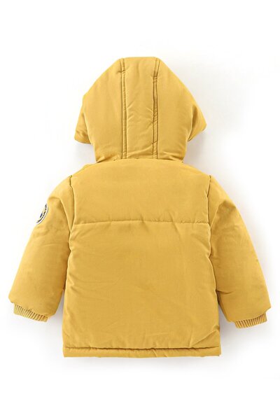 Babyhug Full Sleeves Hooded & Padded Jacket Solid- Mustard