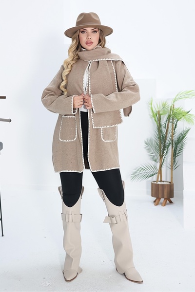 Bestenur Mink Stamped Sarel Jacket 1270 - Scarf