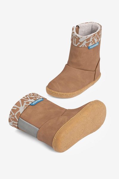 HOPFRÖG Καφέ Smart Walker Cool Boots - Παιδικές μπότες δρυός με μονό πόδι