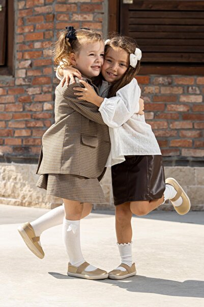 HOPFRÖG Smart Walker Mary Jane Gold Star Barefoot Girls Ballerina Shoes