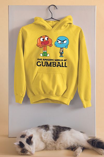 ADABEBEK Детски суичър с щампа Gumball, унисекс