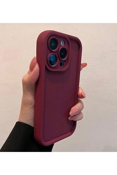 Burroe Atalier iPhone 16 Pro Max Burgundy Soft Silicone Phone Case with Camera Protection