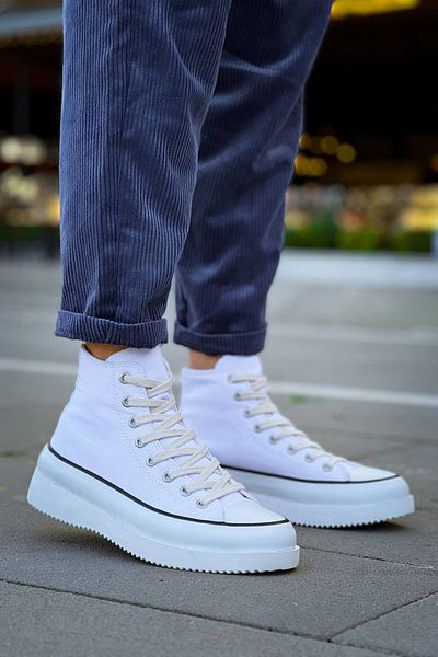 BOA Kb Cx 3 Tall White Linen White High Sole Sneakers