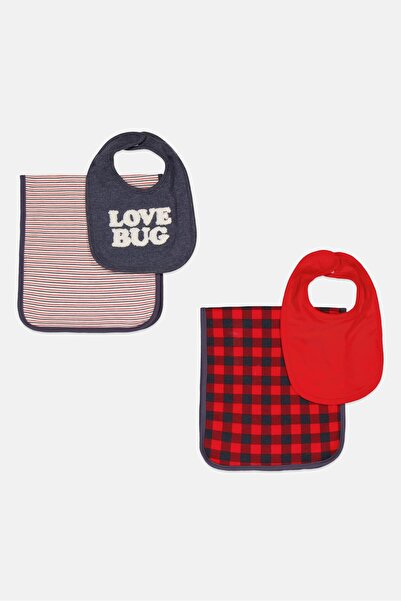 RABBİT BEAR طقم مشي مزخرف مكون من 4 قطع للفتيات - كومبو أحمر