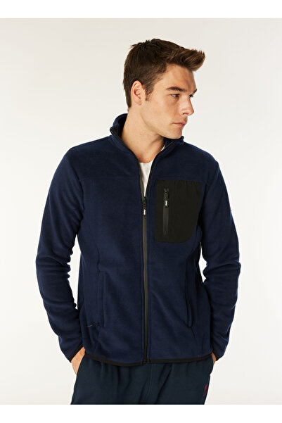 Jeep Lacivert Erkek Dik Yaka Relaxed Polar Sweatshirt J4WM-SWT4444