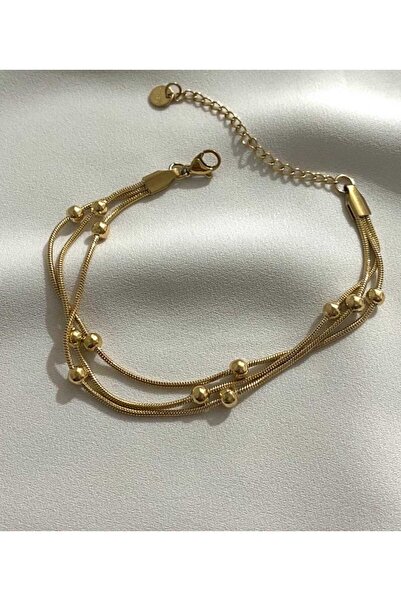 Bubbleatelier Steel Gold 3 Ball Bracelet