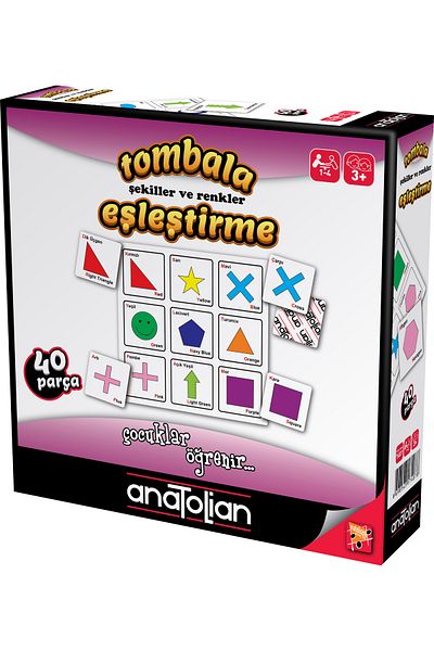 Anatolian Puzzle Shapes and Colors - 40 Pieces Educational Matching Bingo Game 7407