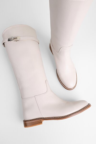 Shoeberry Γυναικείες Μπότες Ιππασίας Λάρισας Μπεζ Δερμάτινες Λάρισας Μπεζ Δερμάτινες