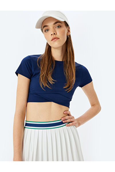 Koton Αθλητικό μπλουζάκι Crop Crew με κοντό μανίκι με λεπτή εφαρμογή