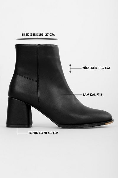 Shoeberry Жіночі чоботи на підборах Haylee з чорної шкіри Чорна шкіра