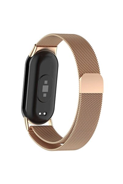 Tagomoon Mi Band 8 , Mi Band 9 Ve Mi Band 10 Ile Uyumlu Kordon Hasır Örgü Metal Mıknatıslı Kayış