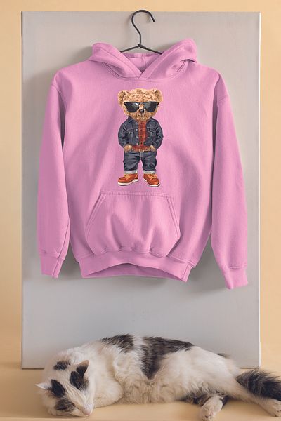 ADABEBEK Παιδικό φούτερ Unisex Oversize Style Bear με στάμπα