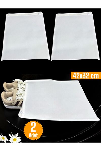 Balkan Room 2 Pcs White Shoes Storage Bag Travel Scrap Multipurpose Zipper Drawer Suitcase Organizer