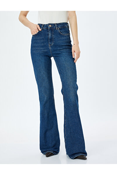 Koton Yüksek Bel Slim Fit İspanyol Paça Kot Pantolon  -  Flare Jean