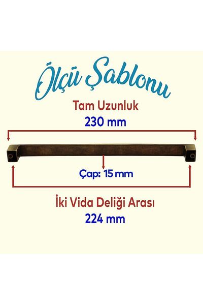 Badem10 Bihter Mobilier Bucătărie Sertar Dulap Dulap Metal Galben Antic (224 MM-22,4 CM) Mâner Mâner Mânere