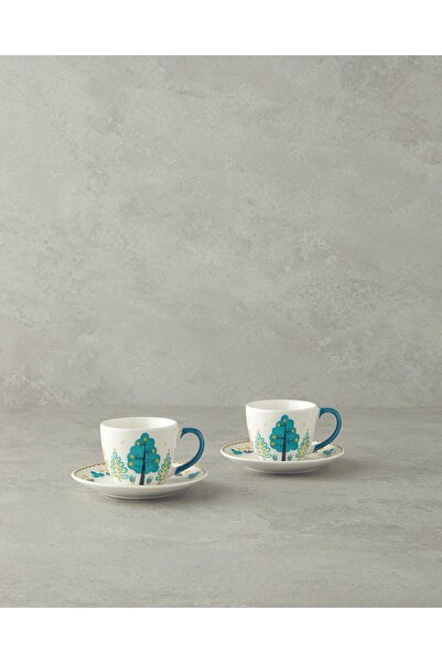 English Home Love Jungle New Bone China 4 Kahve Fincan Takımı 4 Parça 2 Kişil...