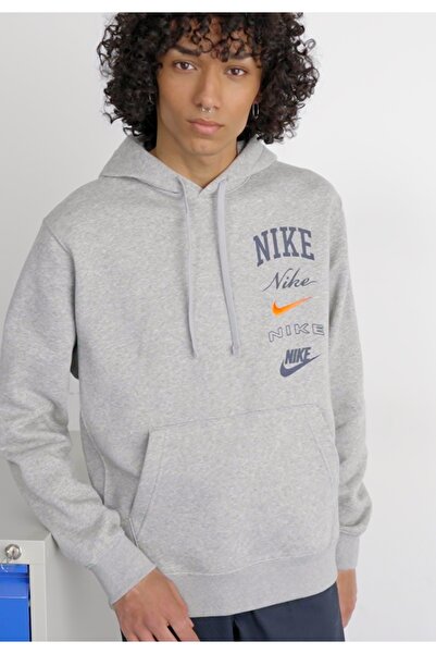 Nike Sportswear Club Fleece Pullover Hoodie Gri Erkek Sweatshirt