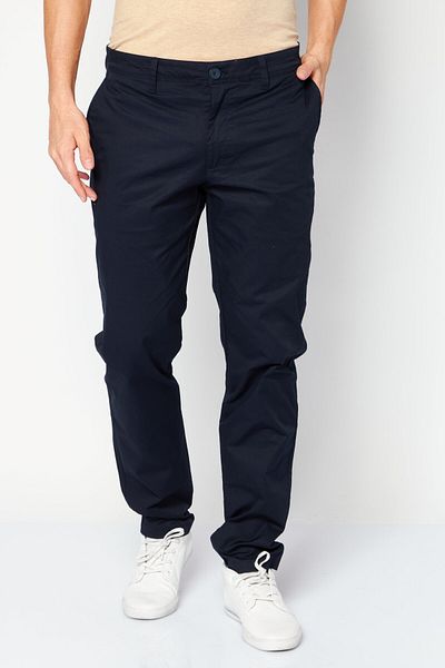 Armani Exchange Men Slim Fit Solid Chino Pants, Dark Navy Blue