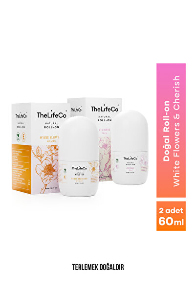 The LifeCo %100 Doğal Roll-on White Flowers Woman & Roll-on Cherish Teenage 60 ml (DOĞAL DEODORANT)