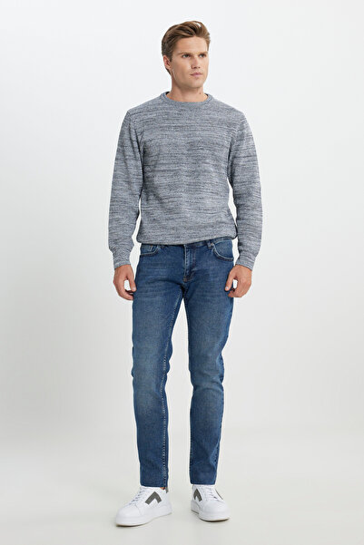 ALTINYILDIZ CLASSICS Pamuklu Esnek Slim Fit Dar Kesim 5 Cep Jean Kot İndigo Denim Pantolon