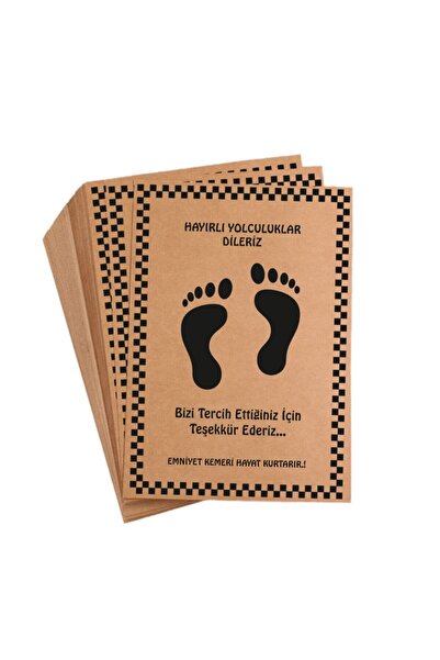 Kraft Araç Araba Oto Paspas Kağıdı Baskılı 25 Adet 35x50cm 584GSERI