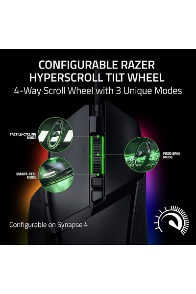 RAZER Basilisk V3 35K Wired Ergonomic Gaming Mouse HyperScroll Wheel- 35K DPI 13 Buttons, RGB