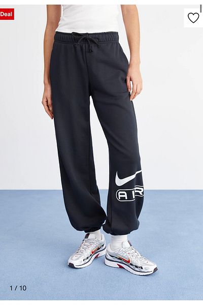 Nike Air Women's Mid-Rise Fleece Joggers Black Women's Sweatpants