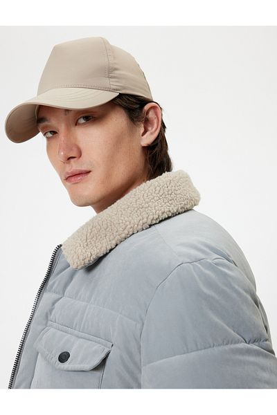 Koton Slim Fit Inflatable Coat Plush Collar Detailed Zippered