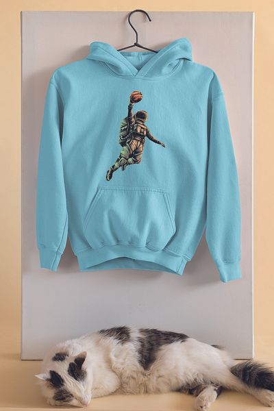 ADABEBEK Hanorac pentru copii unisex oversize cu imprimeu Dunker Astronaut