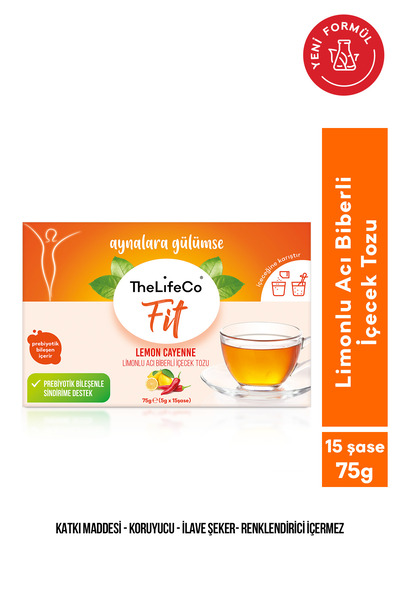 The LifeCo Lemon Cayenne - Limonlu Acı Biberli Içecek Tozu 15'li Kutu