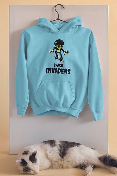 ADABEBEK Hanorac oversize unisex cu imprimeu Space Skater - 23005