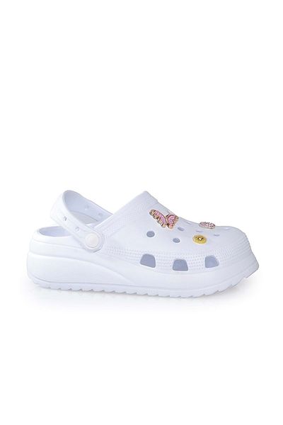 Sonimix Ez129.01 High Sole Women's Croos Slippers White