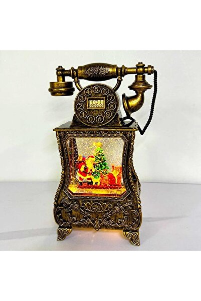 Need Nostaljik Telefon, müzik fonksiyonlu, LED ışıklı ve hareketli kar, Noel Baba'nın gelişinin gizemi, B