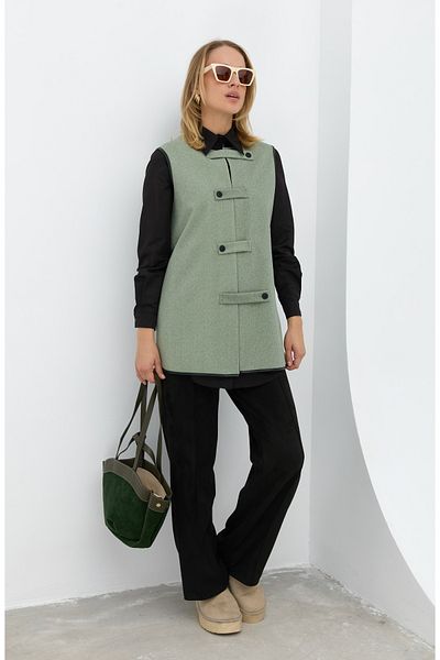 Fatma Atasoy Banded Mint Stamp Vest