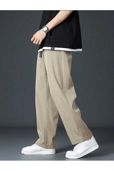 yg ydn giyim Cream Straight Leg Comfortable Clothing Men-Womens Plus Size Tracksuit Bottom