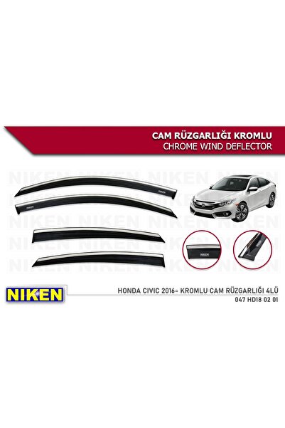 Niken Honda Civic 2016-2020 Kromlu Cam Rüzgarlığı