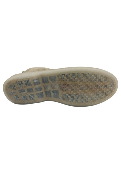 Özkan Ayakkabı BEJ NUBUK KAUÇUK TABAN SICAK ASTAR KAYDIRMAZ BAĞCIKLI KADIN BOT