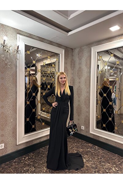 Sultan Ekşioğlu Tasarımı Drape Detaylı  Elbise