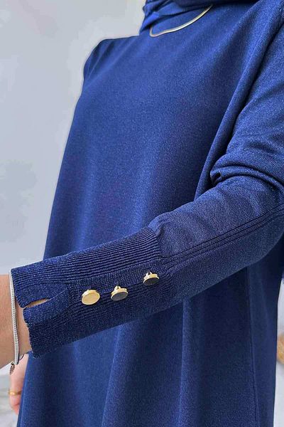 Ka Hijab Μια φόρμα Sparkling Mercerized Hijab Tunic - Navy Blue