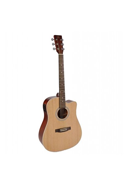 SX SD204CE Cutaway Elektro Akustik Gitar (Natural)