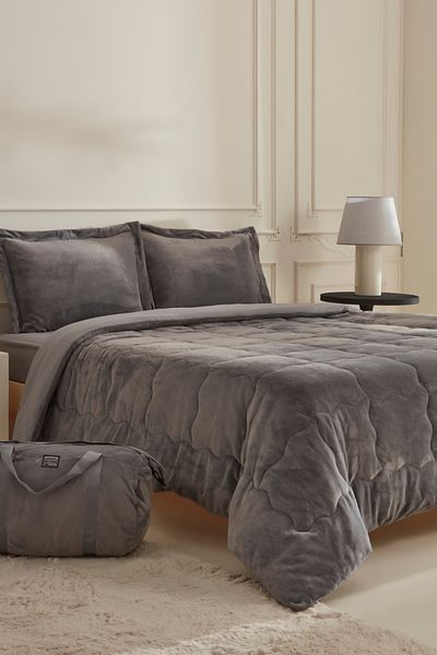 Karaca Home Flufy Single Soft Dream Comfort Set Anthracite