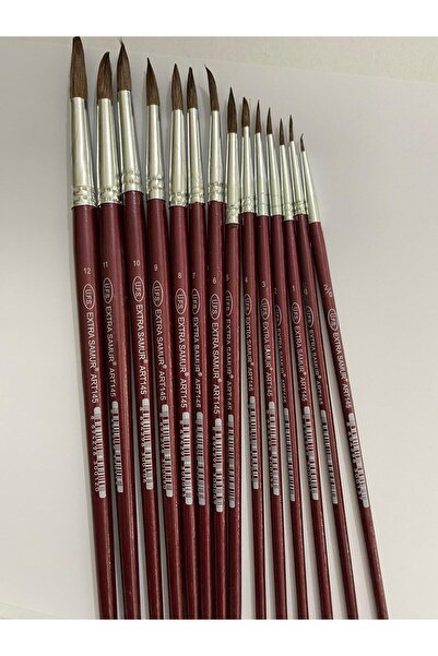Brons 14 Adet (14 Farklı Numara) Sulu Boya Fırça Seti