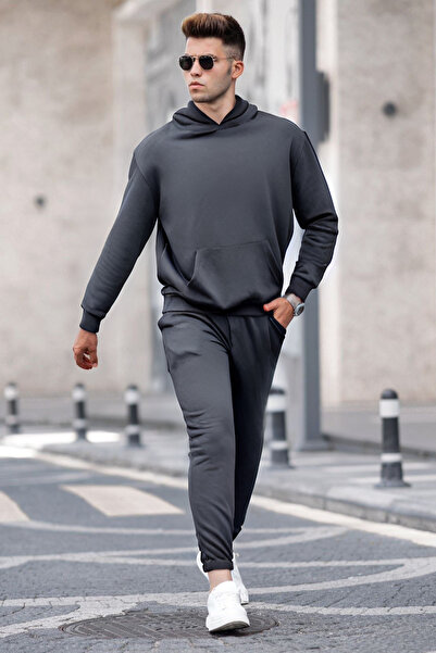 CMZ COLLECTİON Ανδρικό σετ φούτερ με κουκούλα oversized και ελαστικά μανίκια