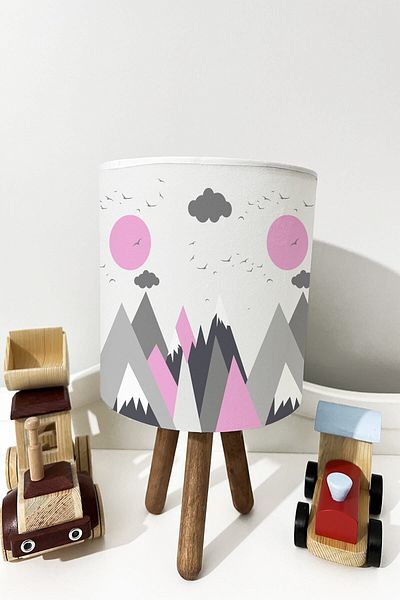 dekomingo PINK GRAY MOUNTY CHILDREN'S ROOM LAMP